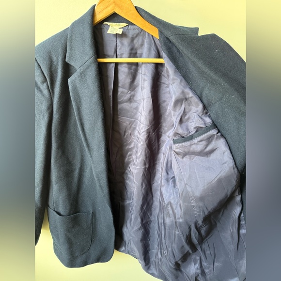 J CREW Classic Navy Blue Wool Blend Blazer Preppy Academia Vintage‎ Ivy 10 - Picture 3 of 6